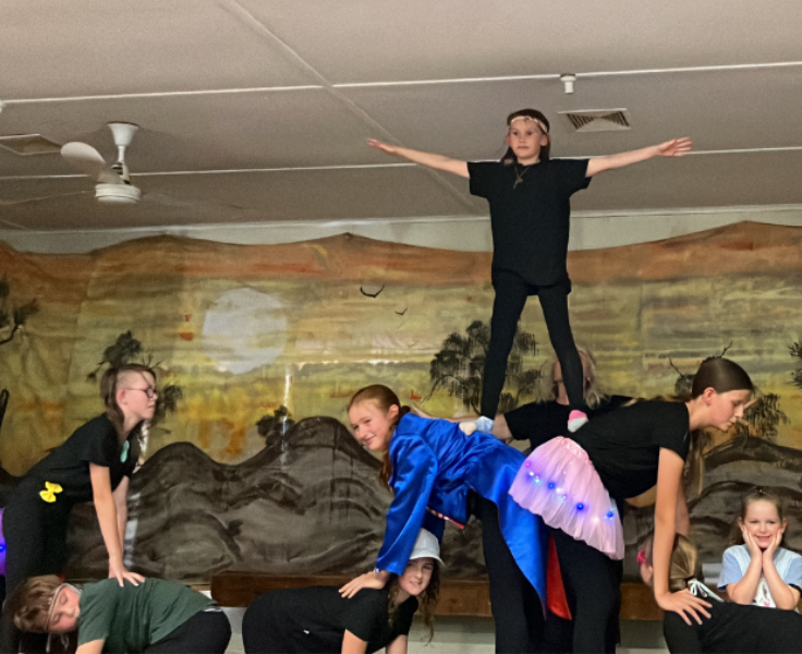 Students performing a Circus Act at Presentation Night